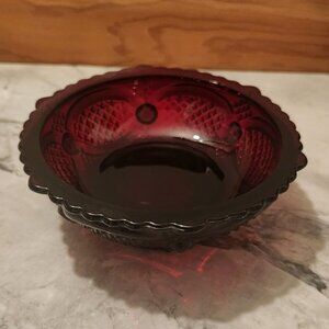 Vintage Avon Cape Cod 1876 Ruby Red Condiment Dish